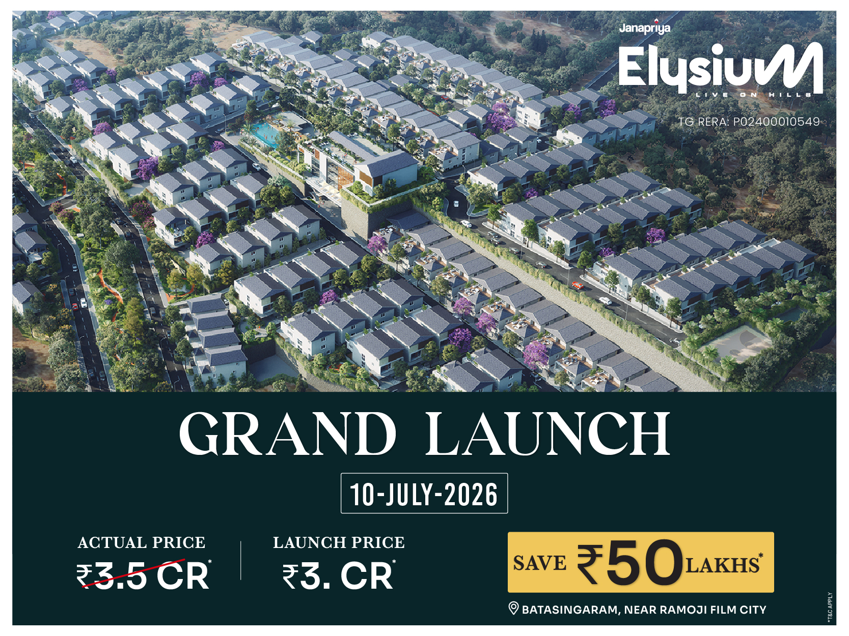 Janapriya Upscale Elysium – Live on Hills | Luxury Triplex Villas, Hyderabad