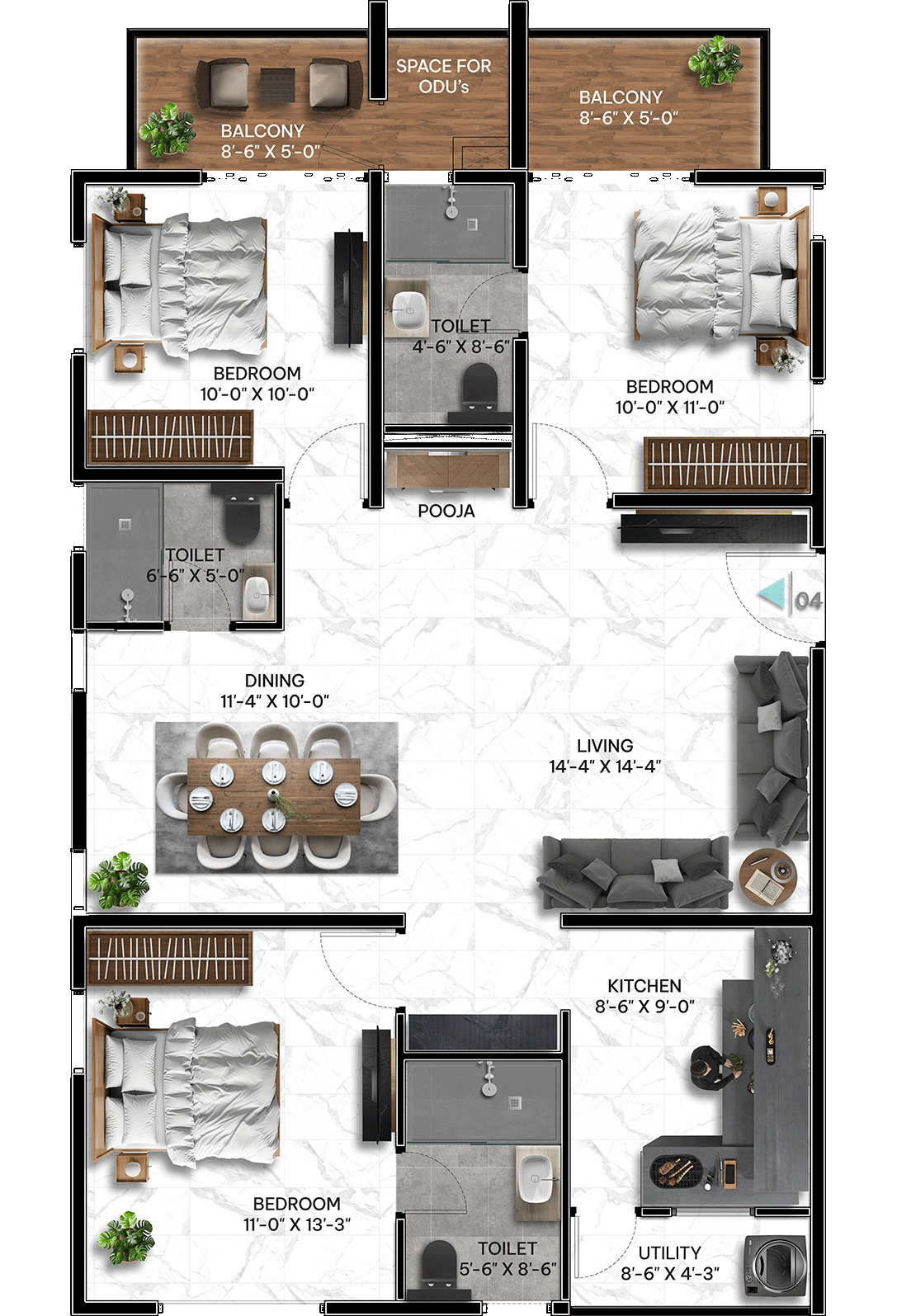 3 Bedrooms Bedrooms, ,3 BathroomsBathrooms,Apartment,Available Floor Plans,1663