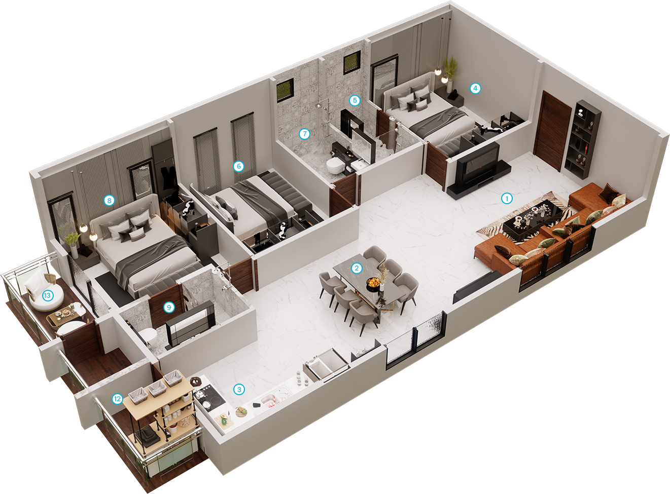 3 Bedrooms Bedrooms, ,3 BathroomsBathrooms,Apartment,Available Floor Plans,1669