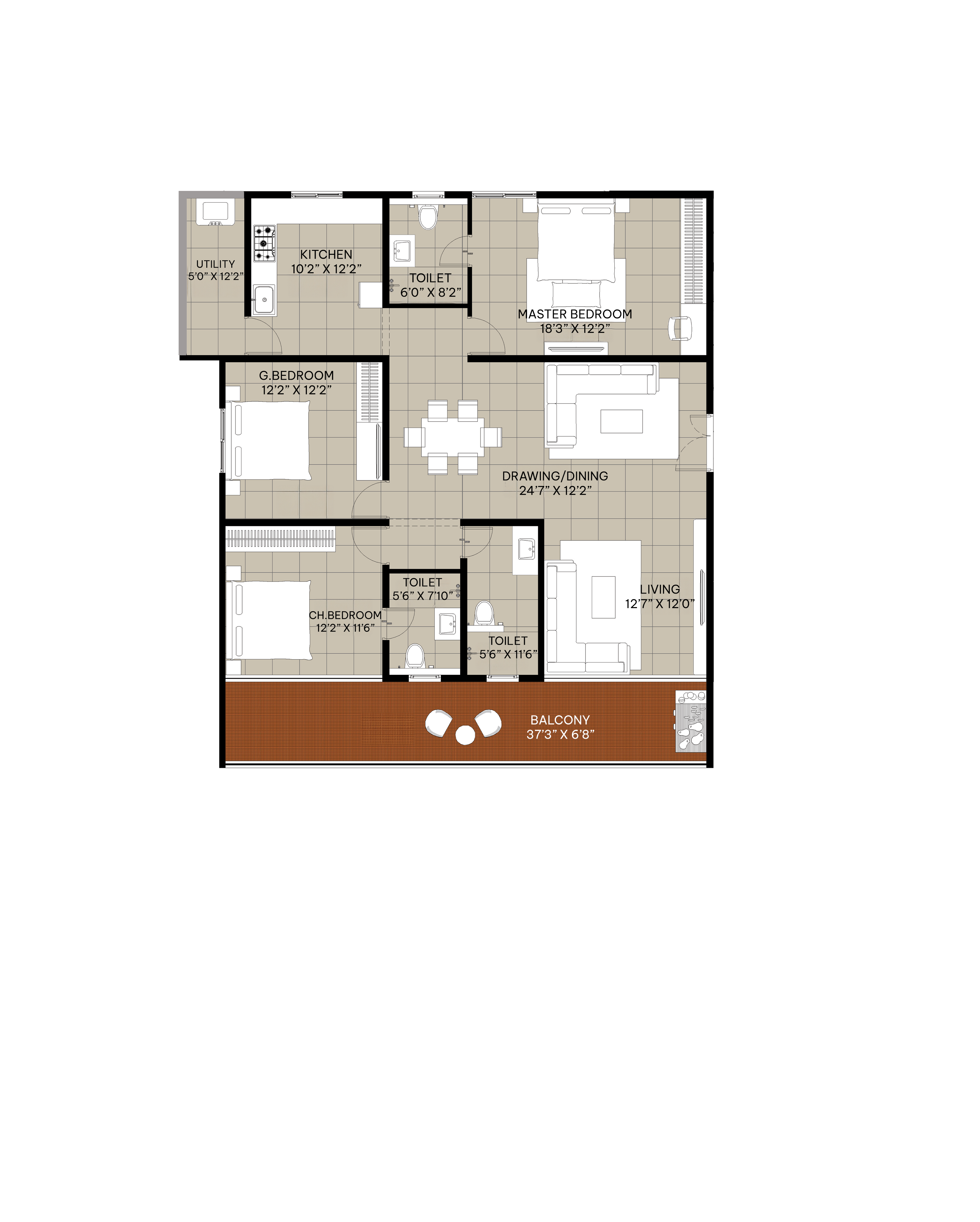 3 Bedrooms Bedrooms, ,3 BathroomsBathrooms,Apartment,Available Floor Plans,1613