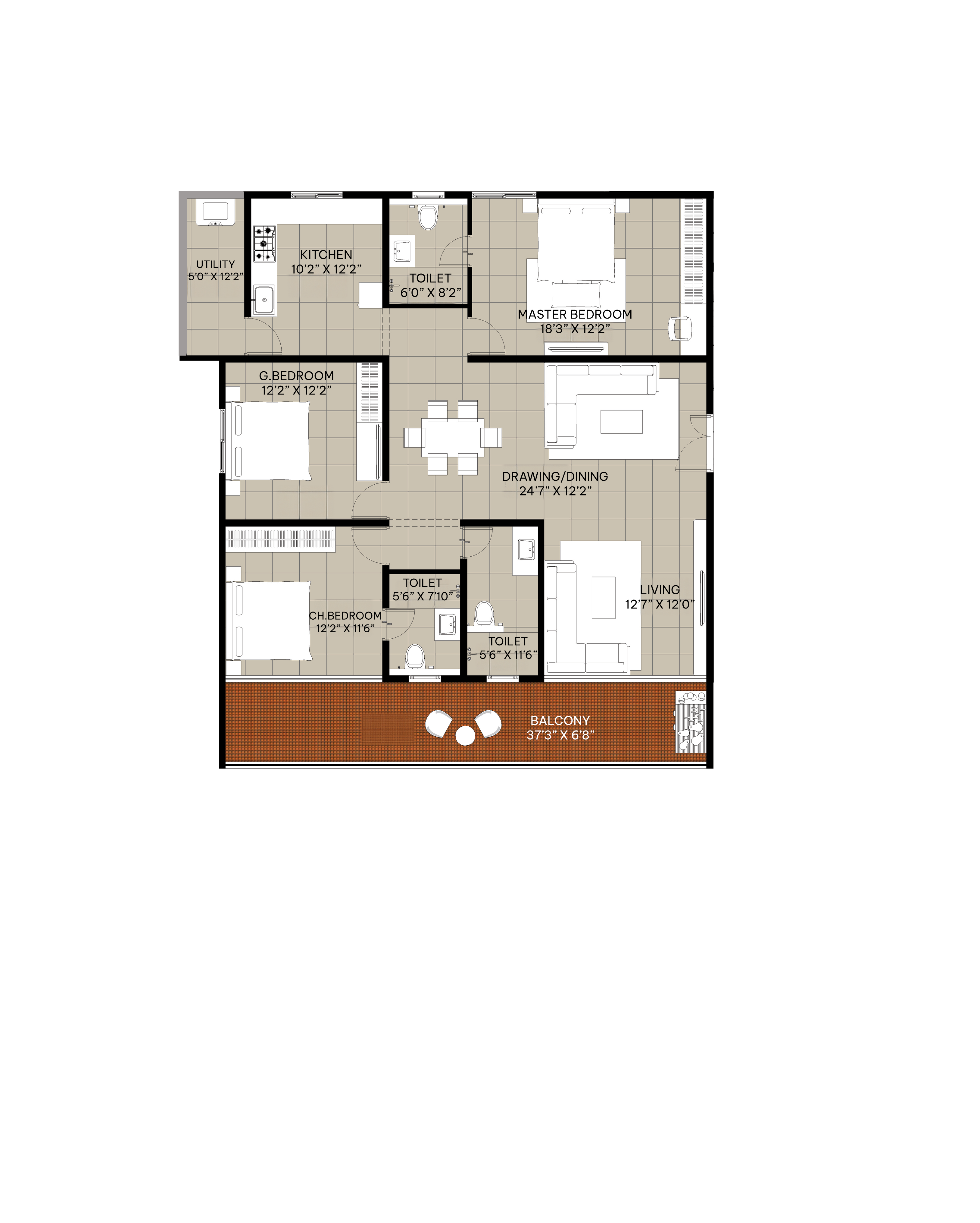 3 Bedrooms Bedrooms, ,3 BathroomsBathrooms,Apartment,Available Floor Plans,1613