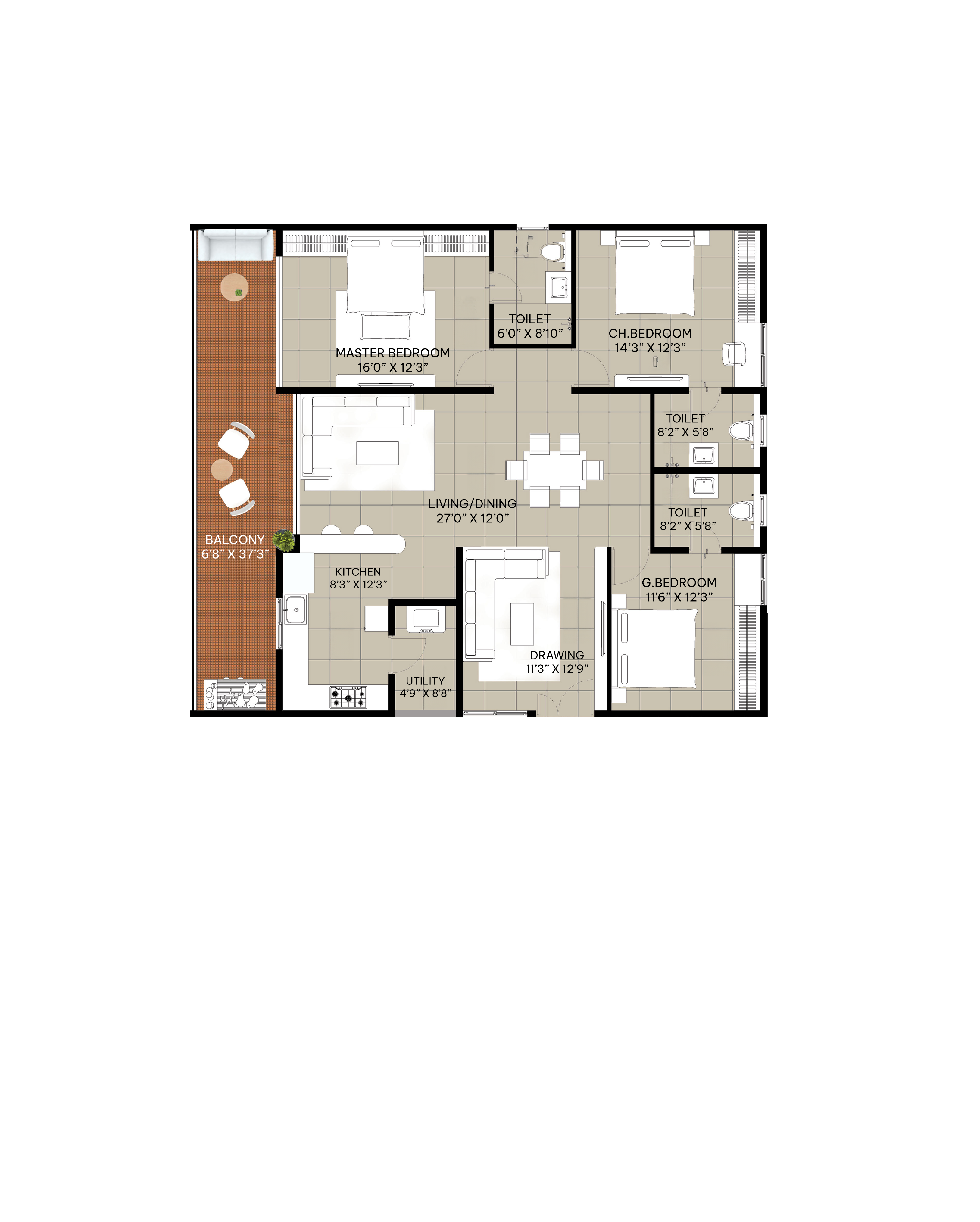 3 Bedrooms Bedrooms, ,3 BathroomsBathrooms,Apartment,Available Floor Plans,1623