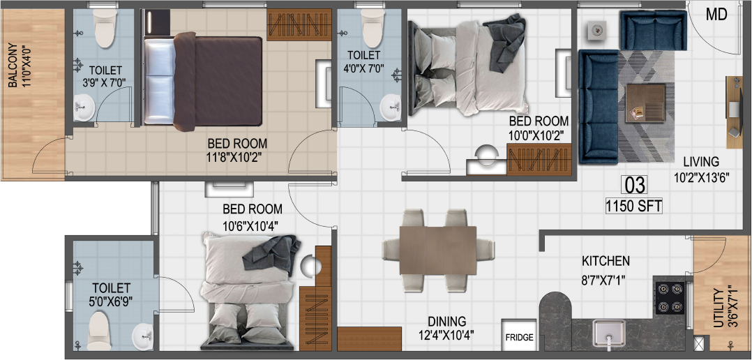 3 Bedrooms Bedrooms, ,3 BathroomsBathrooms,Apartment,Available Floor Plans,a040I00002IRZFfQAP