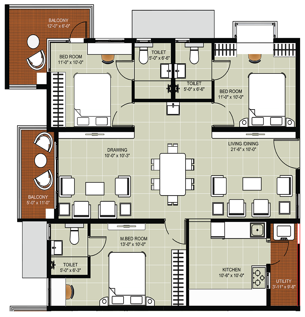 3 Bedrooms Bedrooms, ,3 BathroomsBathrooms,Apartment,Available Floor Plans,1552