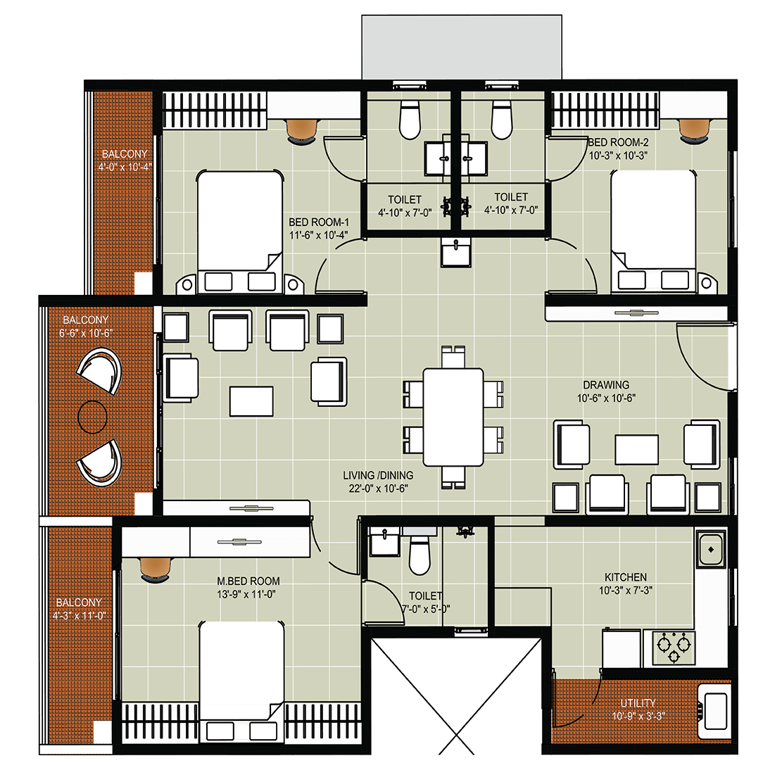 3 Bedrooms Bedrooms, ,3 BathroomsBathrooms,Apartment,Available Floor Plans,a049C0000009LA6QAM