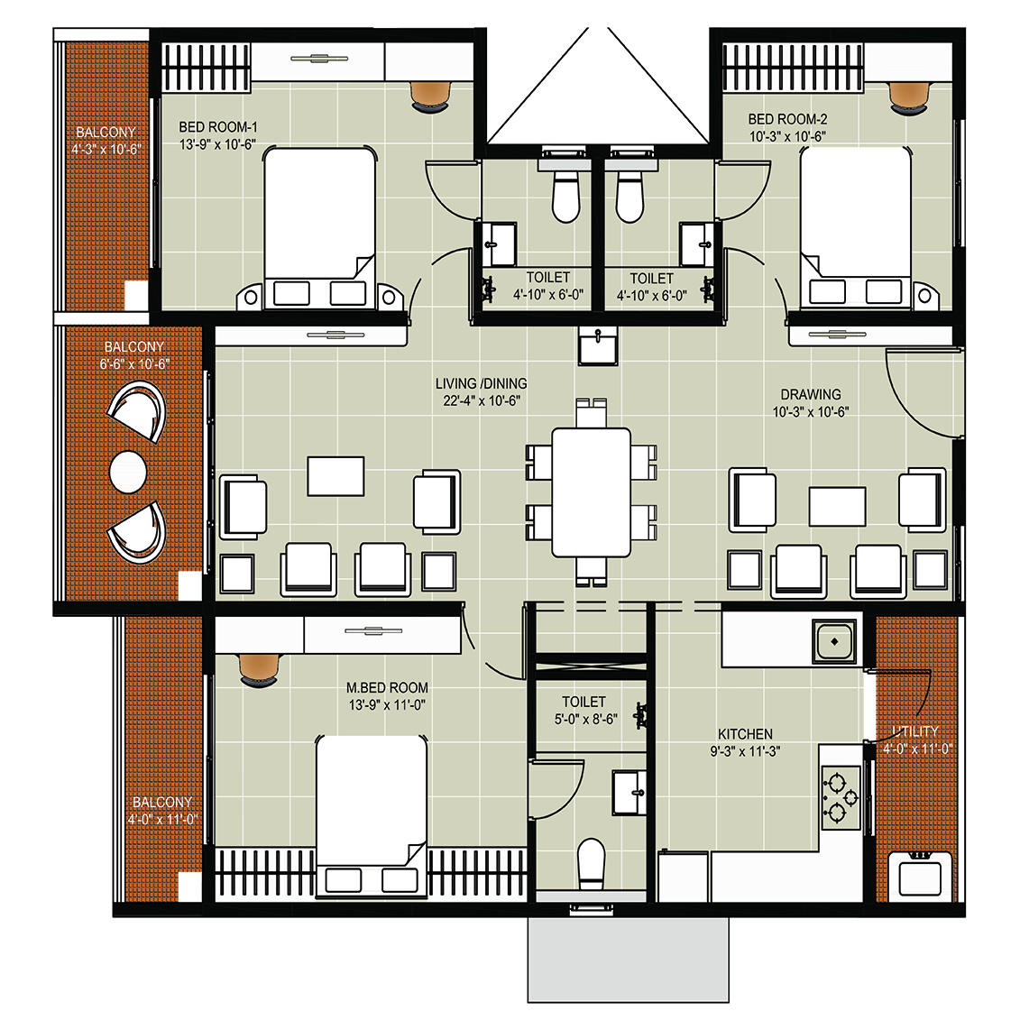 3 Bedrooms Bedrooms, ,3 BathroomsBathrooms,Apartment,Available Floor Plans,1535