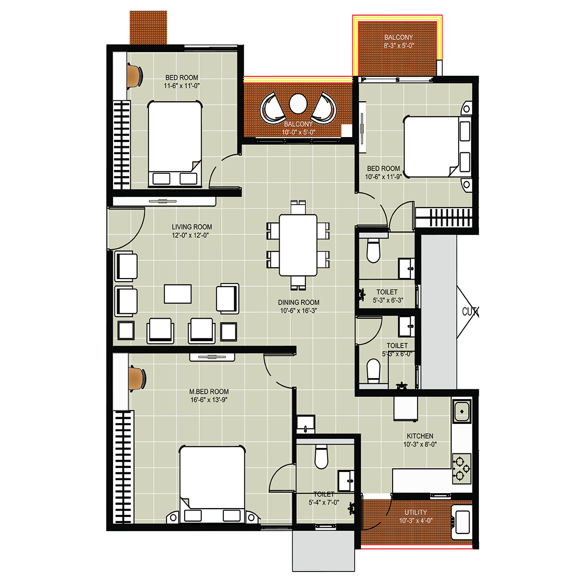 3 Bedrooms Bedrooms, ,3 BathroomsBathrooms,Apartment,Available Floor Plans,a049C0000009L9BQAU