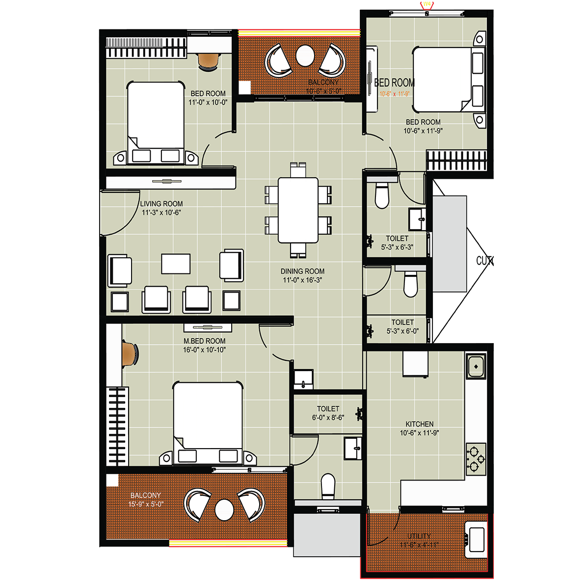 3 Bedrooms Bedrooms, ,3 BathroomsBathrooms,Apartment,Available Floor Plans,1537