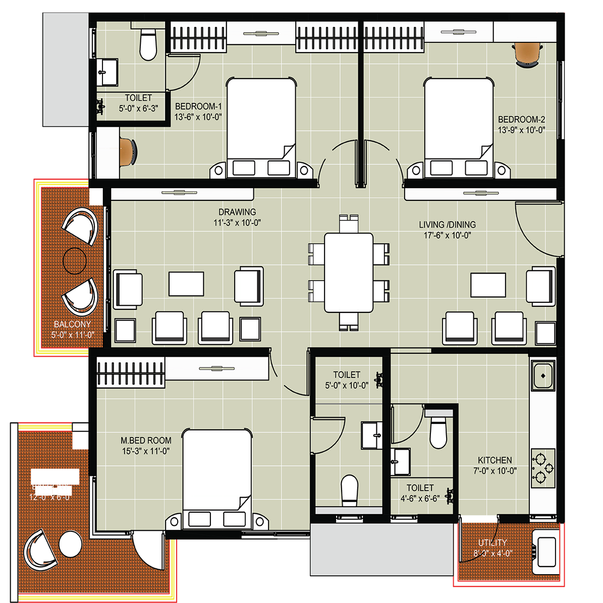 3 Bedrooms Bedrooms, ,3 BathroomsBathrooms,Apartment,Available Floor Plans,a049C0000009L9jQAE