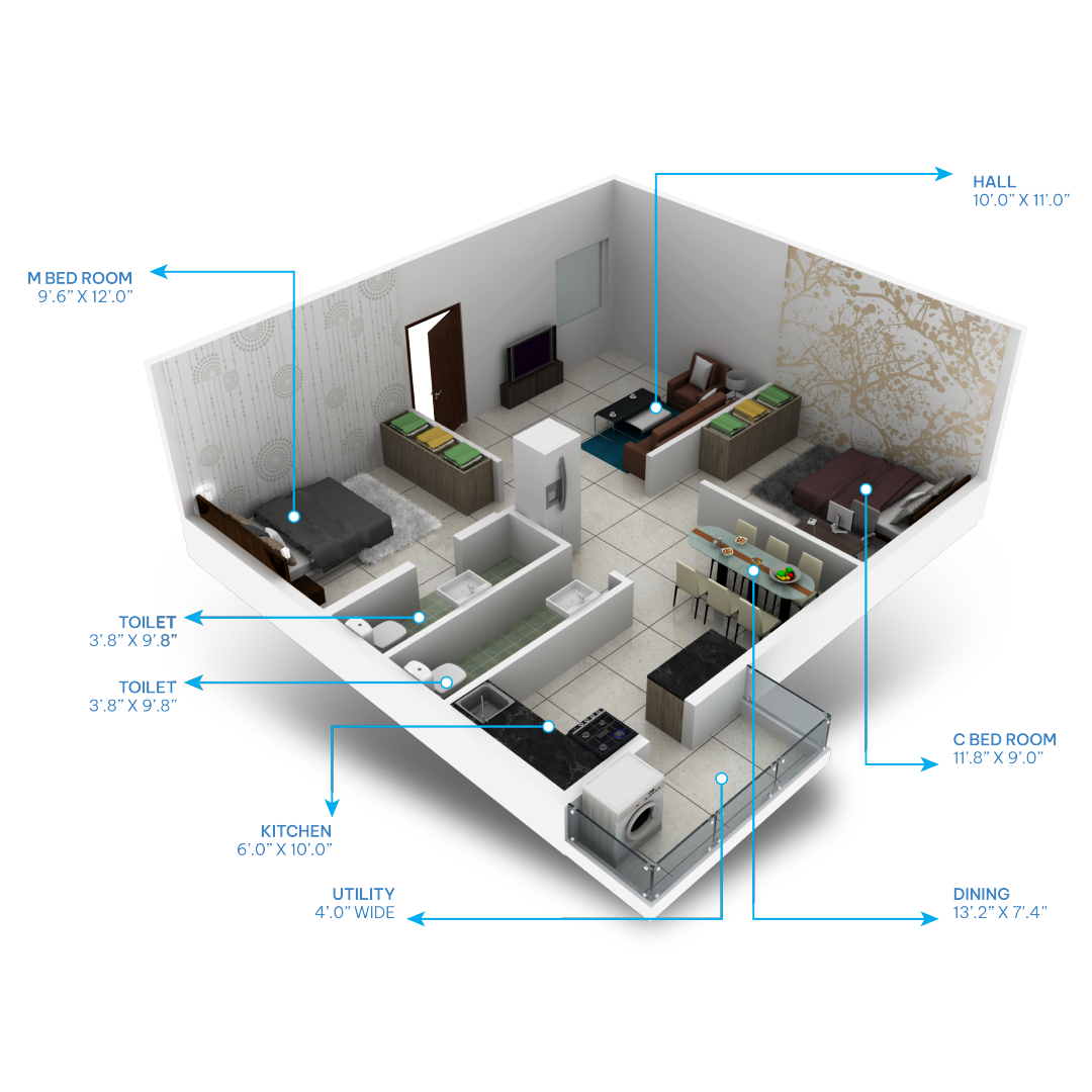 2 Bedrooms Bedrooms, ,2 BathroomsBathrooms,Apartment,Available Floor Plans,1216