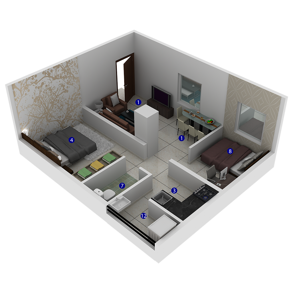 2 Bedrooms Bedrooms, ,1 BathroomBathrooms,Apartment,Available Floor Plans,1161
