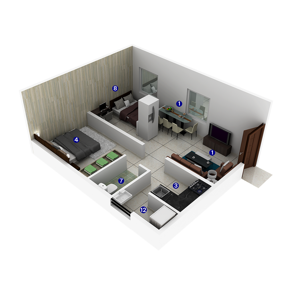 2 Bedrooms Bedrooms, ,1 BathroomBathrooms,Apartment,Available Floor Plans,1197